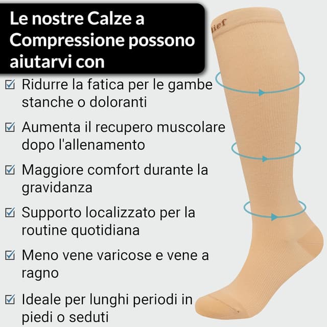 Detalle 1 de 360 Relief calze compressione graduata L/XL