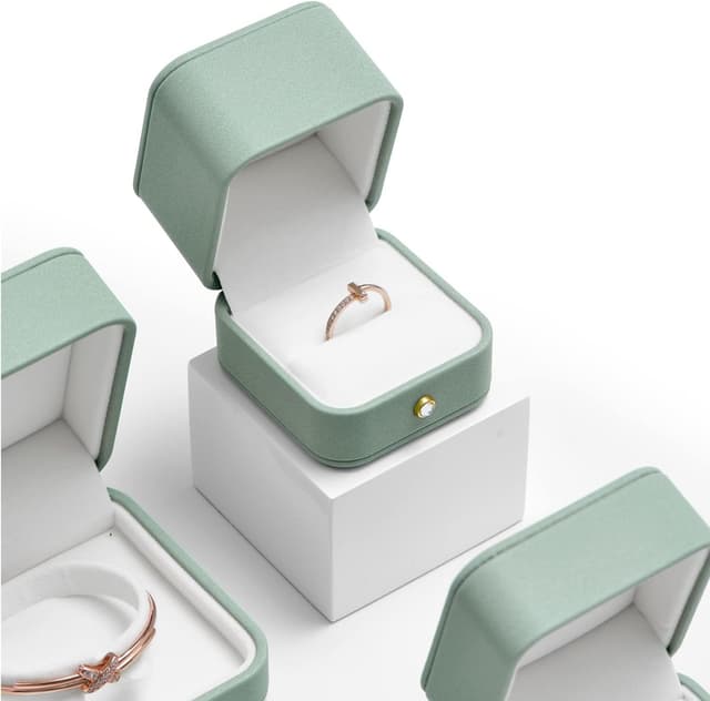 Thumbnail 4 de Papten Caja para Anillos y Joyas de Boda 💍 Verde