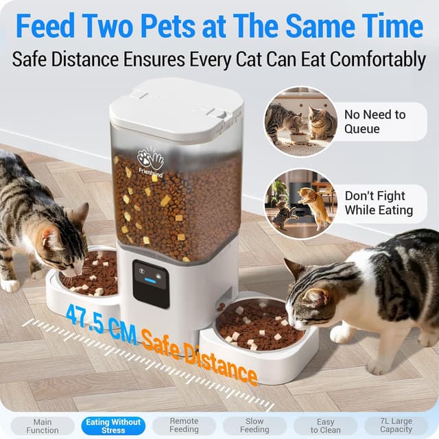 Detalle de 5G WiFi Automatic Cat Feeder 7L for 2 Cats 🐱