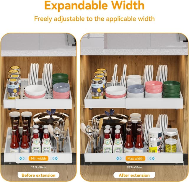 Detalle de iHomara Schrankorganizer 2er Pack 53 cm