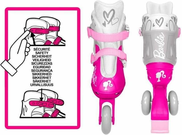 Detalle 2 de Triskates rulli 2 in 1 Barbie 27-30 rosa: tri skate e roller in linea con freno