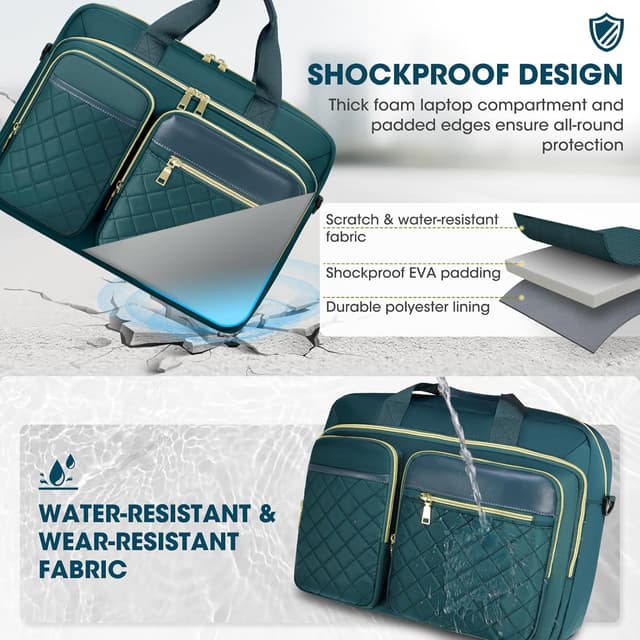 Thumbnail 3 de RAINSMORE Laptoptasche 17,3 Zoll für Damen – wasserdichte Notebook-Umhängetasche mit TSA-konformem Design