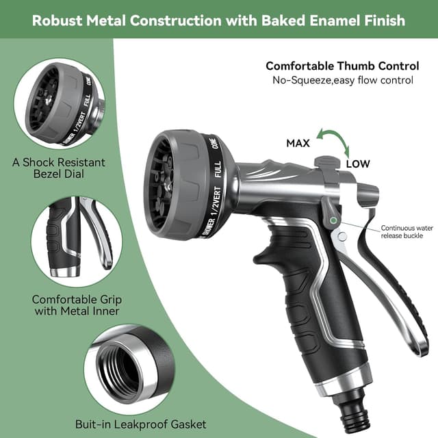 Thumbnail 2 de Heavy-Duty Metal Hose Pipe Spray Gun 8