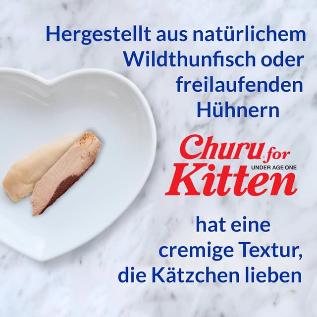 Detalle de INABA Churu Creamy Snack für Kätzchen (Junior, 2–12 Monate) mit Omega 3 und Taurin, 20 x 14g