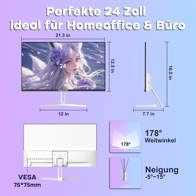 Thumbnail 6 de Amzfast AMZG24X1W 24 Zoll 200Hz Monitor