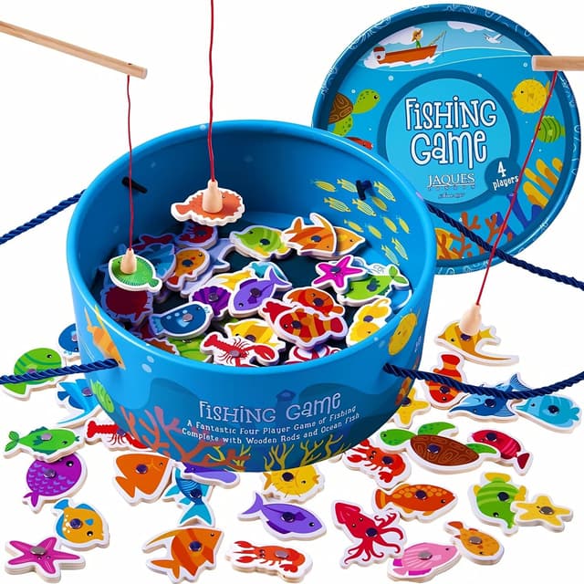 Detalle de Jaques of London Magnetic Fishing Game (Wooden Catch & Count) for Toddlers 3–5