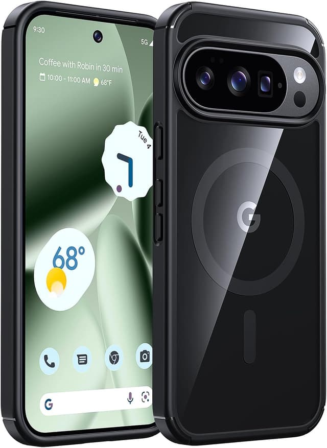 Detalle de TAURI Coque magnétique MagSafe ultra-mince pour Google Pixel 10 Pro XL – anti-jaunissement et antichoc, noir