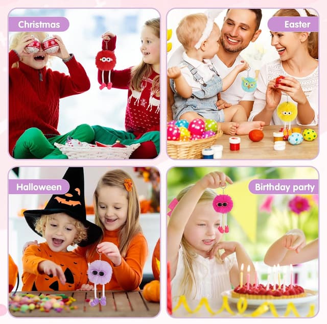 Detalle de OMyFav 24-Piece Easter Plush Keychain Party Favors (Easter Egg Filler Toys)