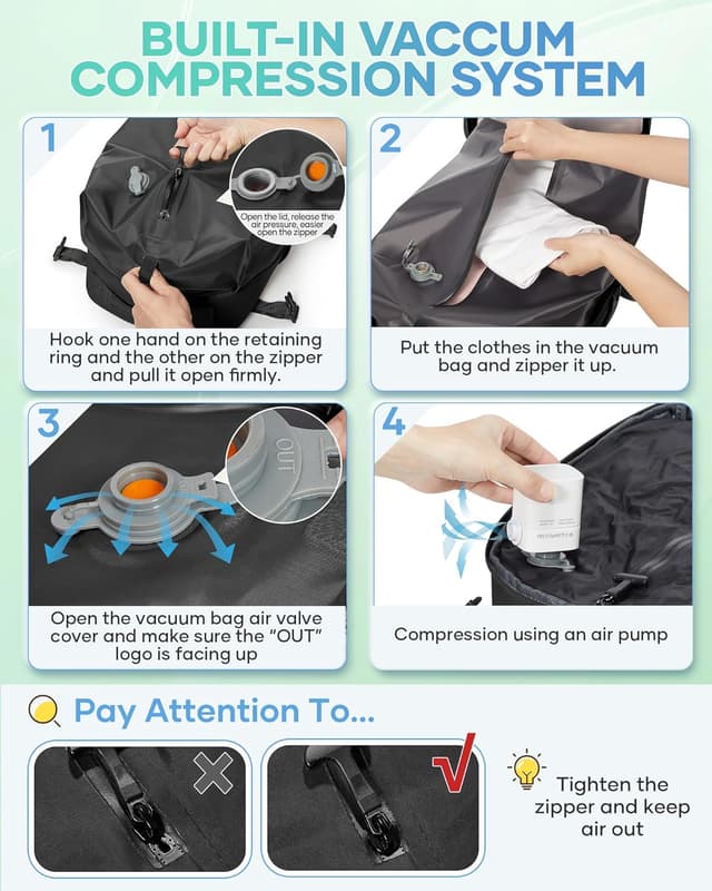 Thumbnail 6 de SZLX Zaino Ryanair 40x30x20 con Pompa Vuoto