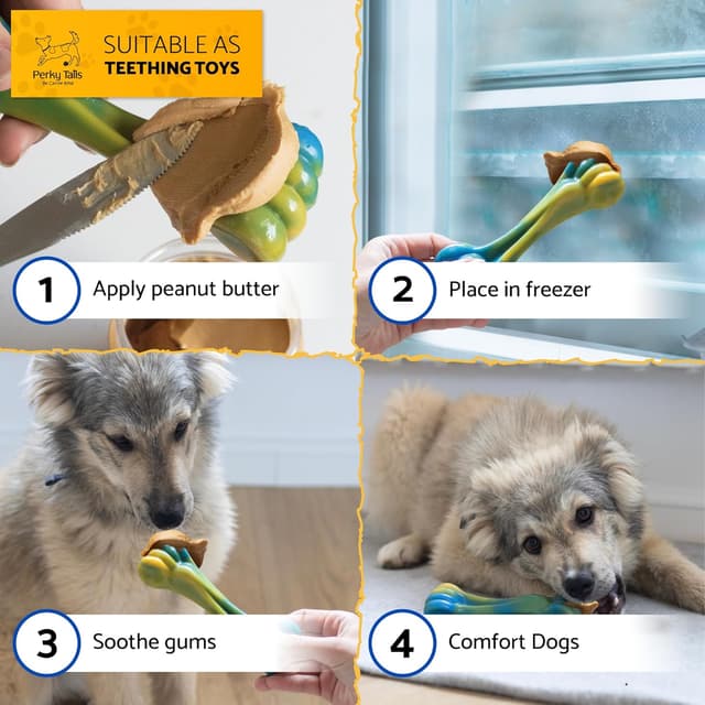 Thumbnail 6 de Perky Tails Almost Indestructible Hard Nylon Bacon Dog Chew Toys (2-Pack) for Small to Medium Dogs