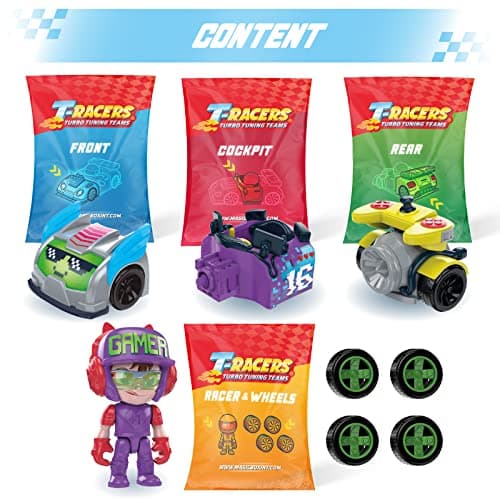 Thumbnail 2 de T-Racers Serie Glow Race colección completa de coches y pilotos 🎲