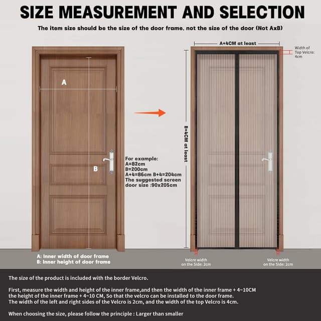Detalle 2 de BUIRTLY Zanzariera magnetica 55x180 per porte e finestre, chiusura automatica, nero