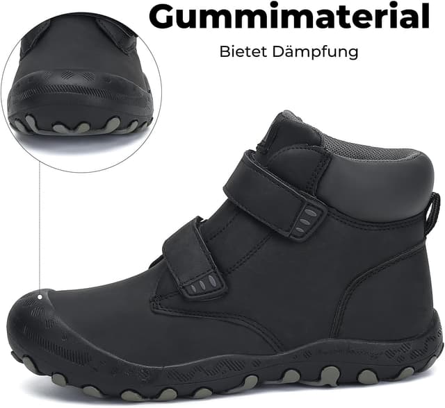 Detalle de Mishansha Kinder Wanderschuhe für Trekking & Outdoor – rutschfeste, wasserabweisende Trekkingstiefel mit Zehenschutz