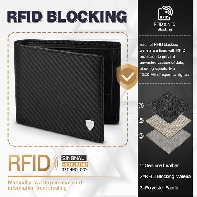 Detalle de TEEHON RFID leather wallet 8 cards