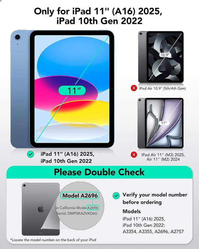 Detalle de ESR 2-Pack Screen Protector for iPad A16 (11th Gen 2025 / 10th Gen 2022) tempered glass with alignment frame