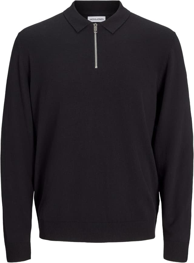 Detalle de Jack & Jones Jjeemil polo in maglia con mezza zip uomo