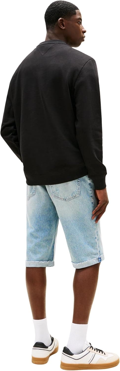 Detalle 2 de Tommy Jeans men’s TJM Reg Stack crew sweatshirt (DM0DM21640), black