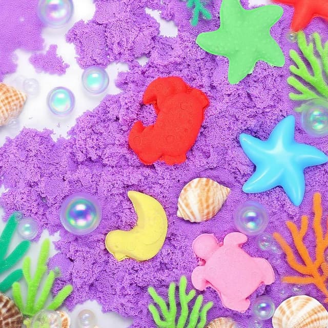 Detalle de FURWEY 6.6lbs Play Sand (3-Color Mixed Packaging) Sensory Sand for Molding, Squeezing & Shaping