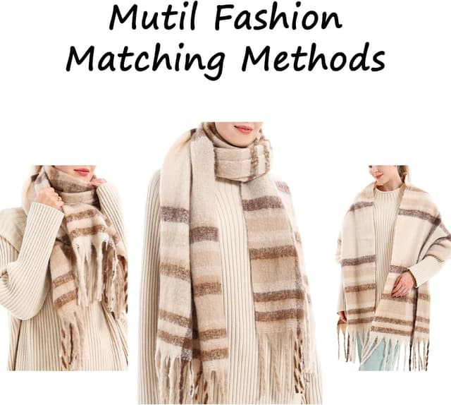 Thumbnail 5 de Double Couple Vintage Scarfs 70x200cm plaid shawl 🧣