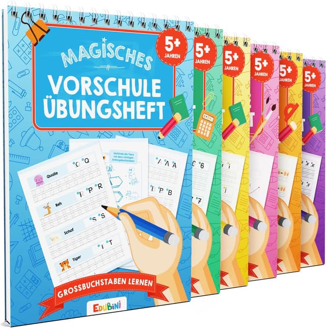 Imagen de Edubini Magische Vorschule Übungshefte 6er Set en OfertitasTOP