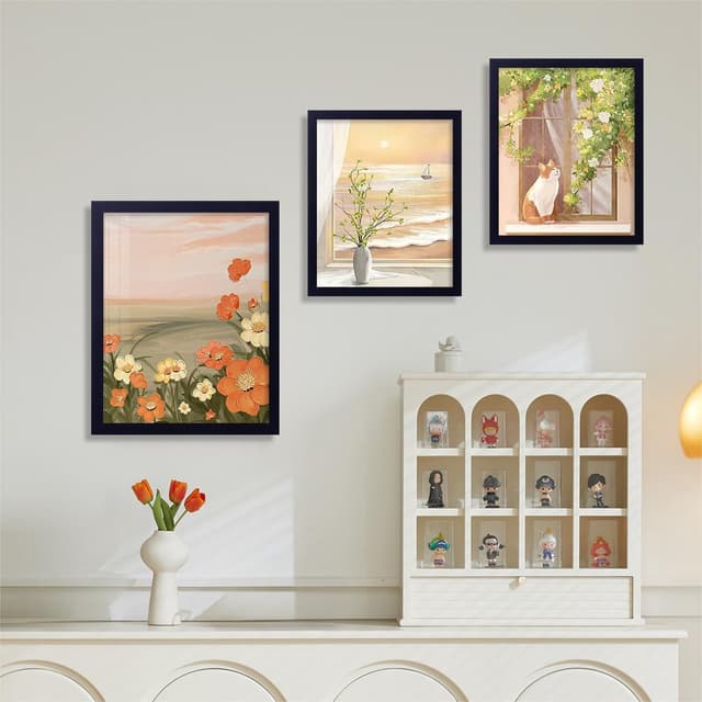 Thumbnail 6 de decorUhome 11x14 Picture Frame (Black) for 8x10 Photos with Mat or 11x14 Without Mat, Wall-Mount, 1 Pack