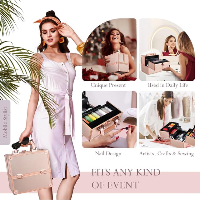 Thumbnail 4 de Frenessa Makeup Box 25cm Rose Gold