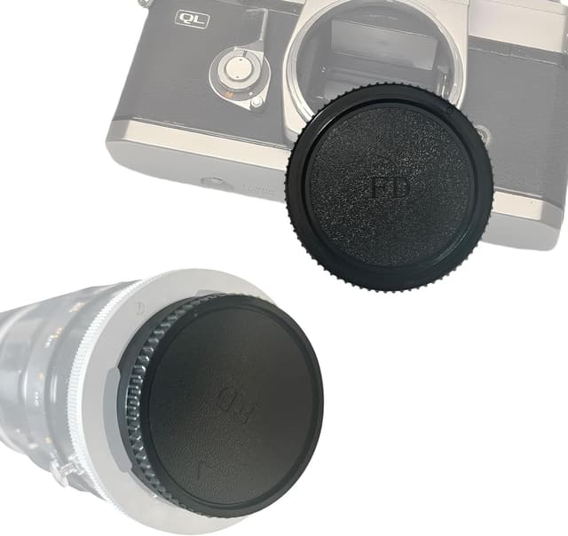 Detalle de FD Camera Body Cap & Rear Lens Caps set (for Canon AE-1P / F-1 / AV-1 / A-1 / AE-1 / T-80 and FD/FL mount lenses)
