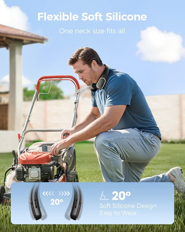 Detalle de Bearwind neck fan with 5000mAh battery