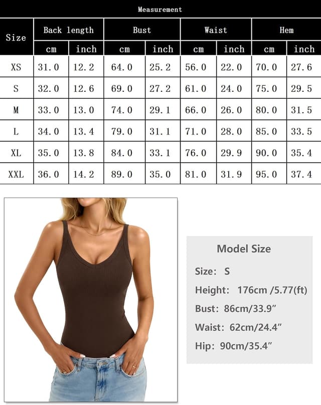 Detalle 2 de Aottori débardeur femme d’été à col V et bretelles spaghetti, dos nu côtelé