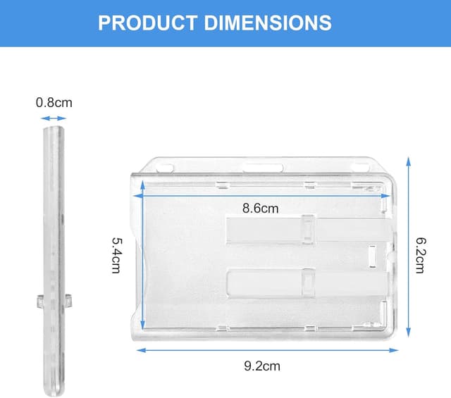 Detalle de Vicloon Kartenhalter Ausweis für 2 Karten mit Schieber, gefrostet & transparent (für Personalausweis, Weiß)
