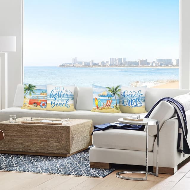 Thumbnail 2 de Bonhause Summer Beach Cushion Cover 45x45 cm