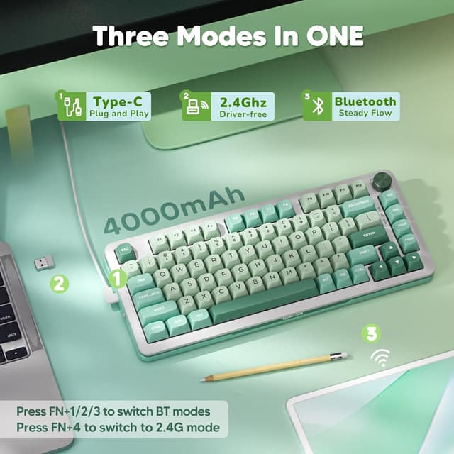 Thumbnail 3 de Redragon K681 Wireless 81-Key Mechanical Keyboard