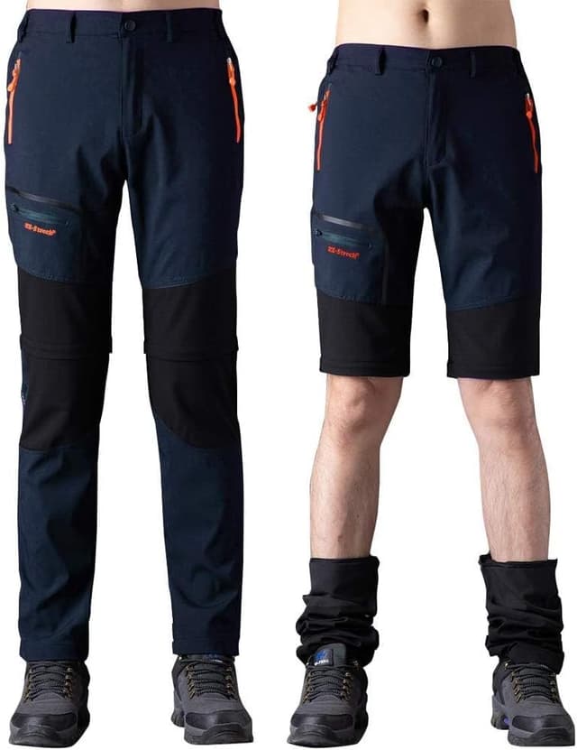 Detalle 2 de Pantalon de trekking homme SANMIO softshell imperméable, coupe-vent et respirant (avec jambes amovibles)