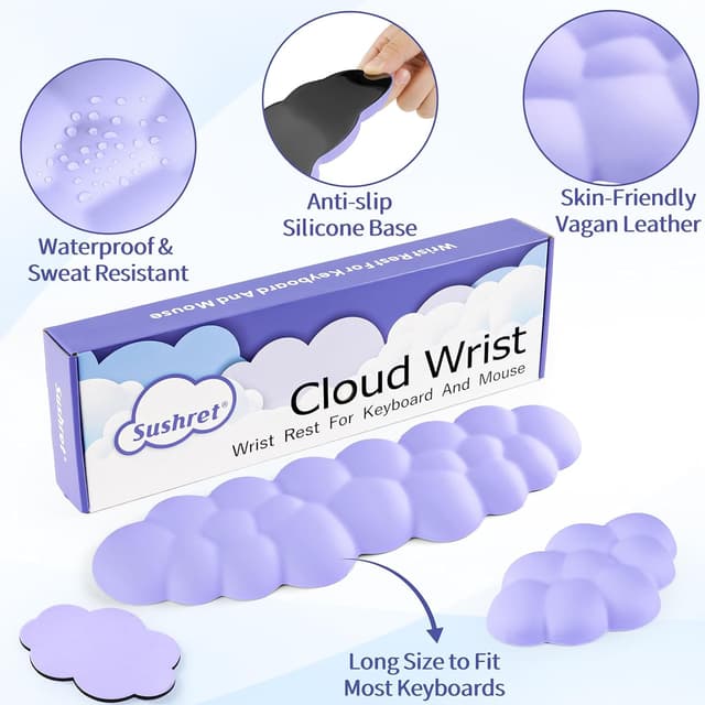 Detalle 1 de Cloud wrist rest set, 3-in-1 memory foam