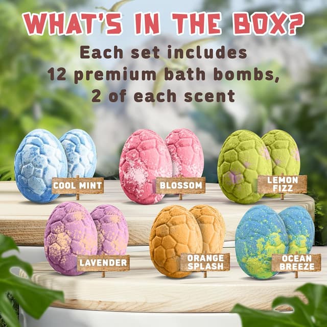 Detalle 2 de Dino Bath Bombs 12 Pack for Kids