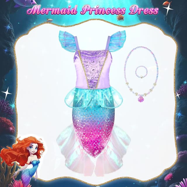 Detalle de HAMSILY Princess Dress Up Clothes Set for Little Girls (Princess, Unicorn, Mermaid & More)