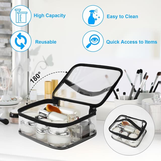 Thumbnail 3 de Aucuu Sac Maquillage Transparent Étanche 2 en 1 TSA