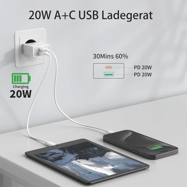 Detalle de Wufuera Cargador USB‑C 20W 🔌