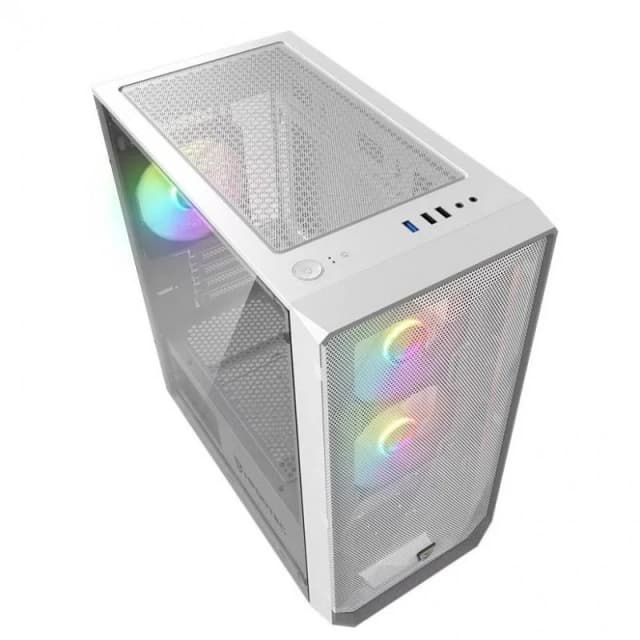 Detalle de Nfortec Dys ARGB Torre MicroATX blanca, 3 ventiladores 🖥