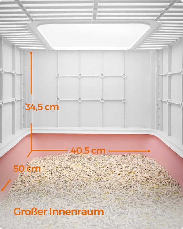 Detalle de Feandrea Katzenklo-Set (2er) mit Deckel, ausziehbarem Tablett & Zubehör – für Katzen bis 15 kg
