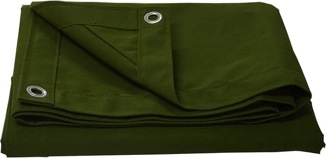 Detalle 2 de Cartman 10 x 16 ft canvas tarp with rustproof metal grommets (heavy-duty multi-purpose cover)