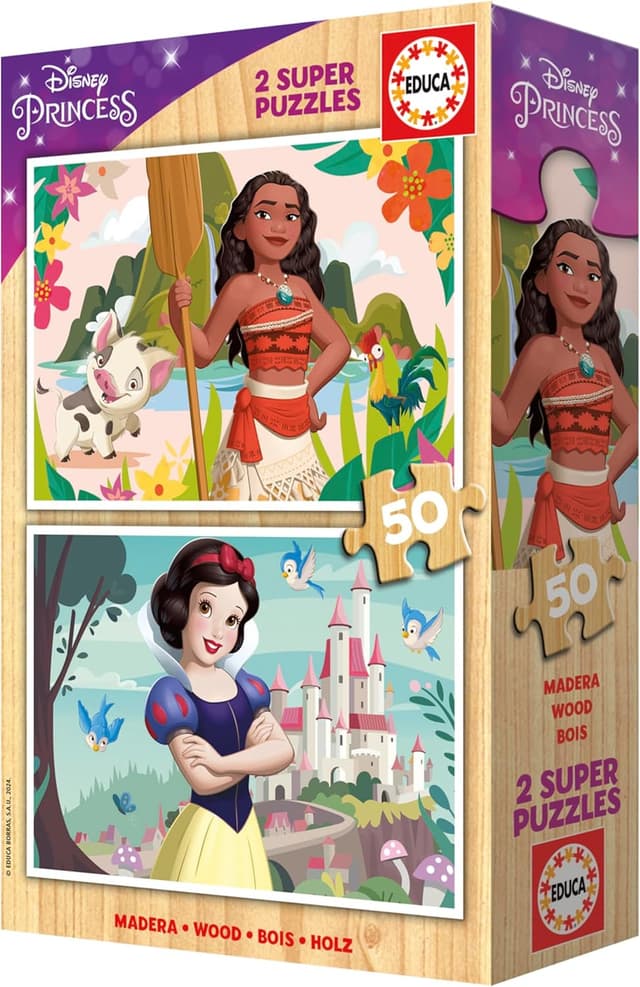 Detalle 2 de Educa Disney Princess Puzzle de Madera 2pcs 🧩