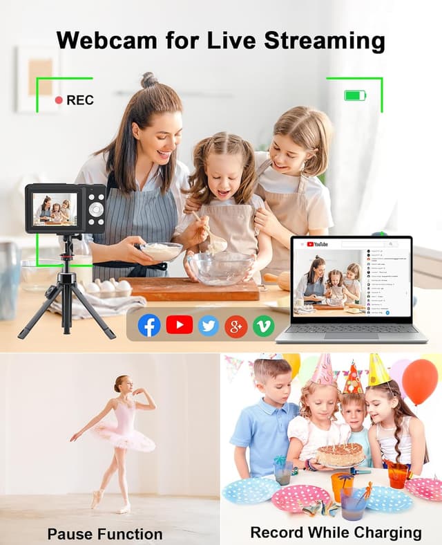 Thumbnail 4 de Cámara de fotos digital 1080P 44 MP