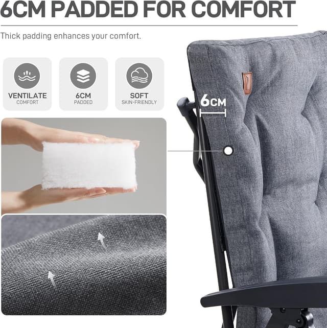 Detalle 1 de EVER ADVANCED luxury camping chair 150kg