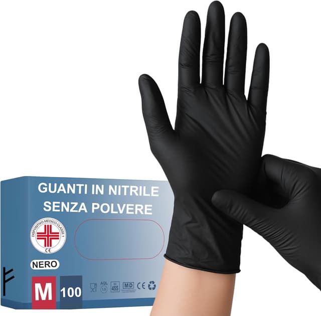 Detalle de Guanti nitrile Medical 100 neri M