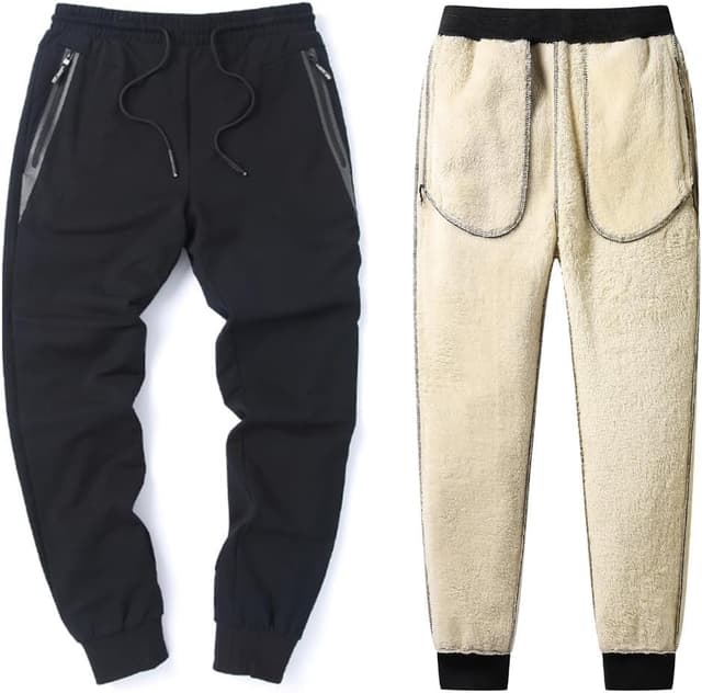Detalle de Tansozer fleece sherpa joggers with zip pocket