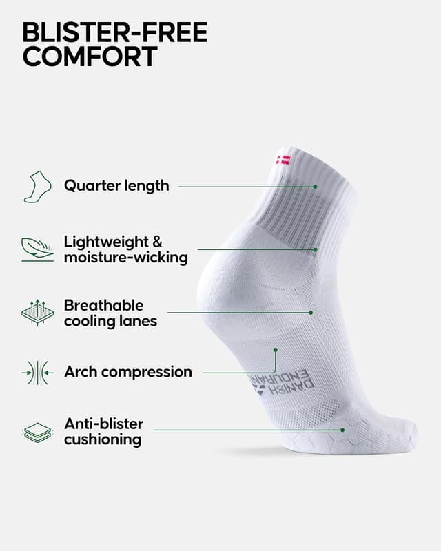 Detalle 2 de Danish Endurance cushioned running socks for long distances (3 or 5 pack) – anti-blister & sweat-wicking