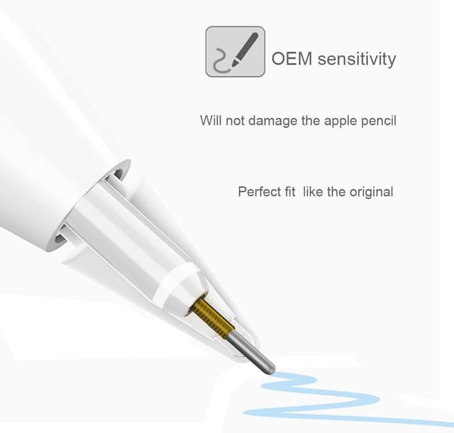 Detalle de SIXFU Upgraded Tips for Apple Pencil (Mix Replacement Tips for Apple Pencil 1/2, USB‑C, Pencil Pro) — 6 Pack
