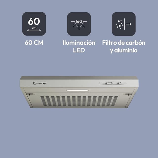 Thumbnail 2 de Candy CFT610/5S Campana 60 cm, 208 m3/h