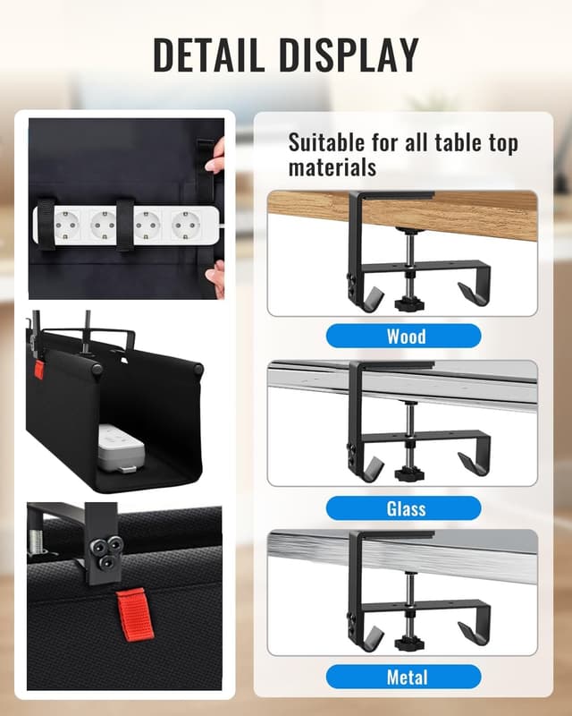 Detalle 2 de Treibo Kabelkanal Schreibtisch 90 cm